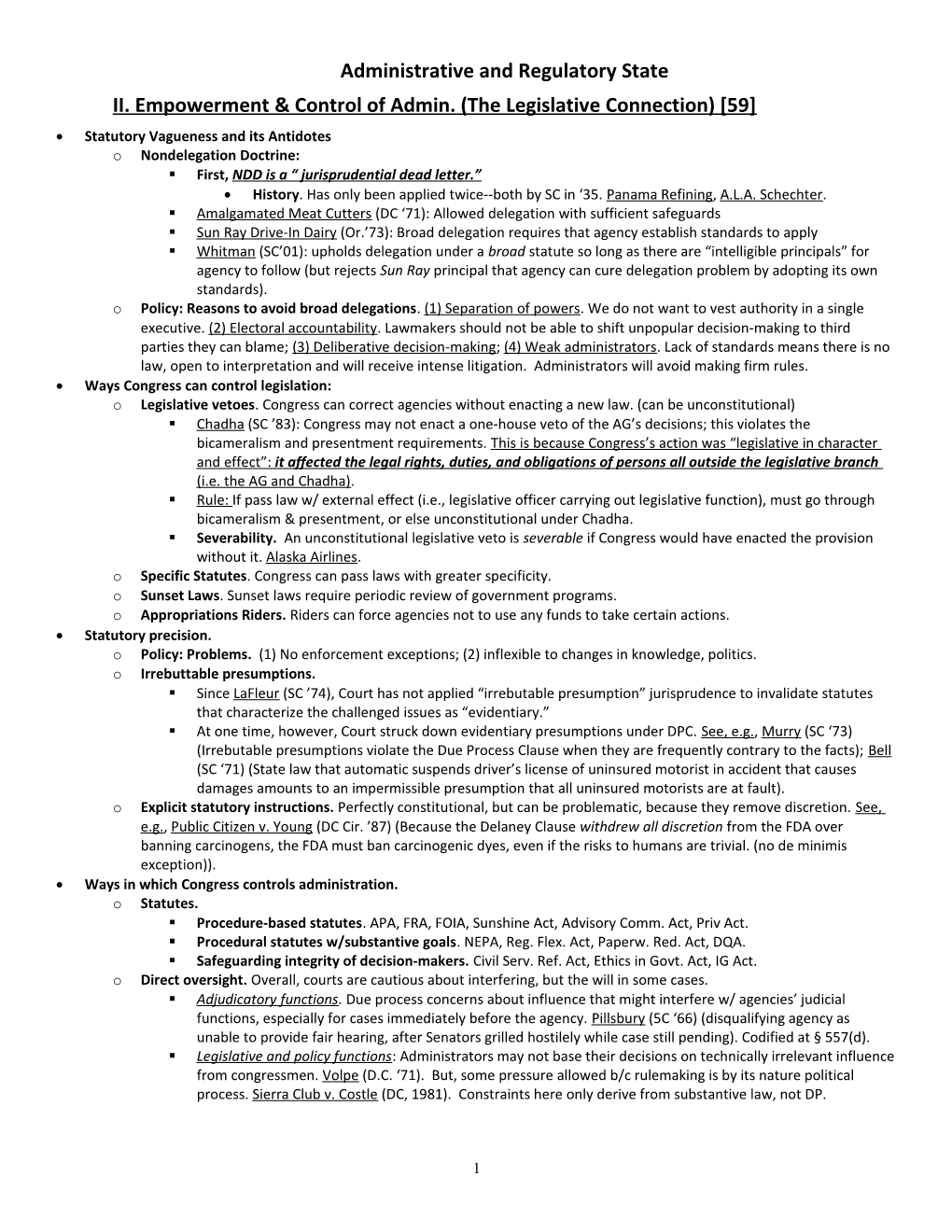 Administrative and Regulatory State