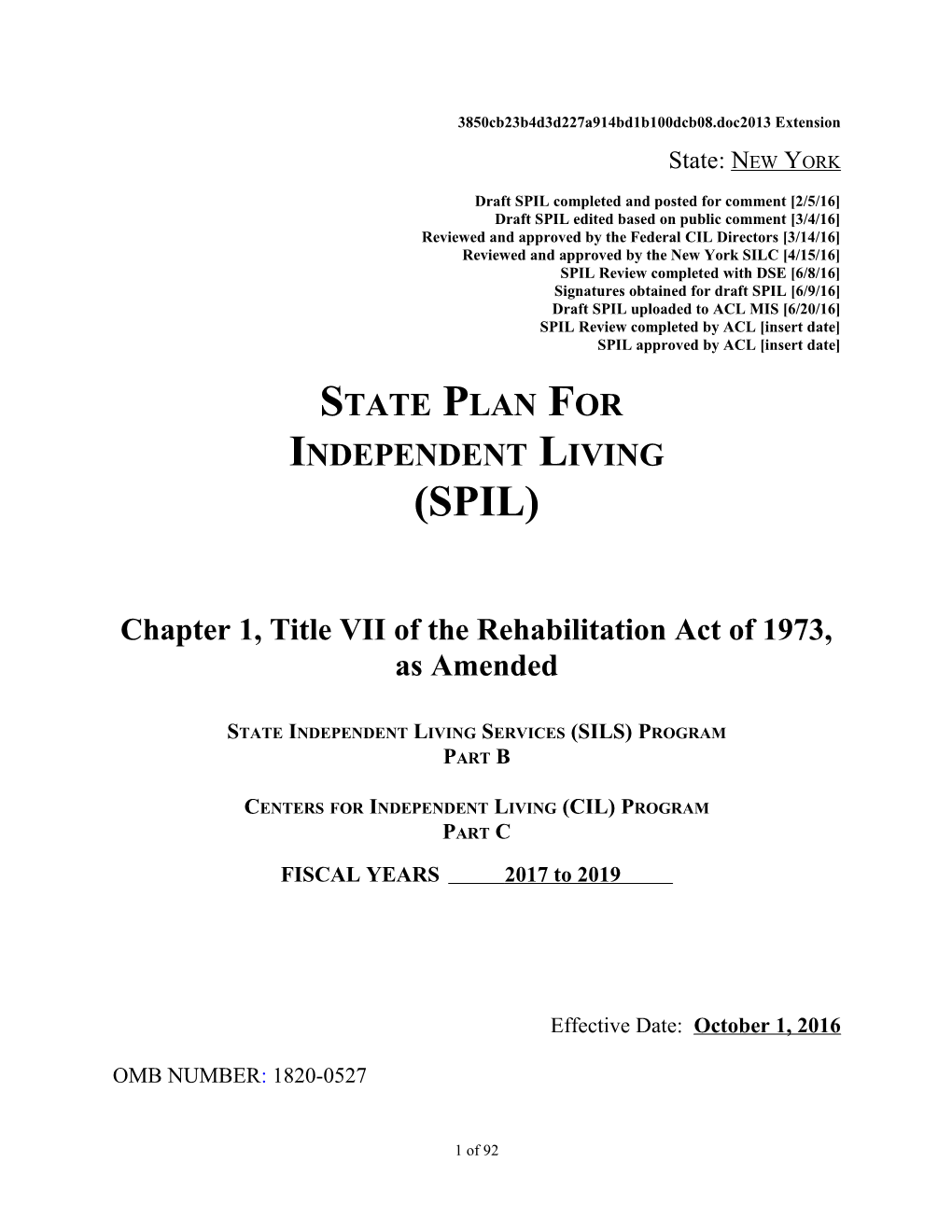 State Plan for Independent Living 2010 Extension Instrument (MS Word)