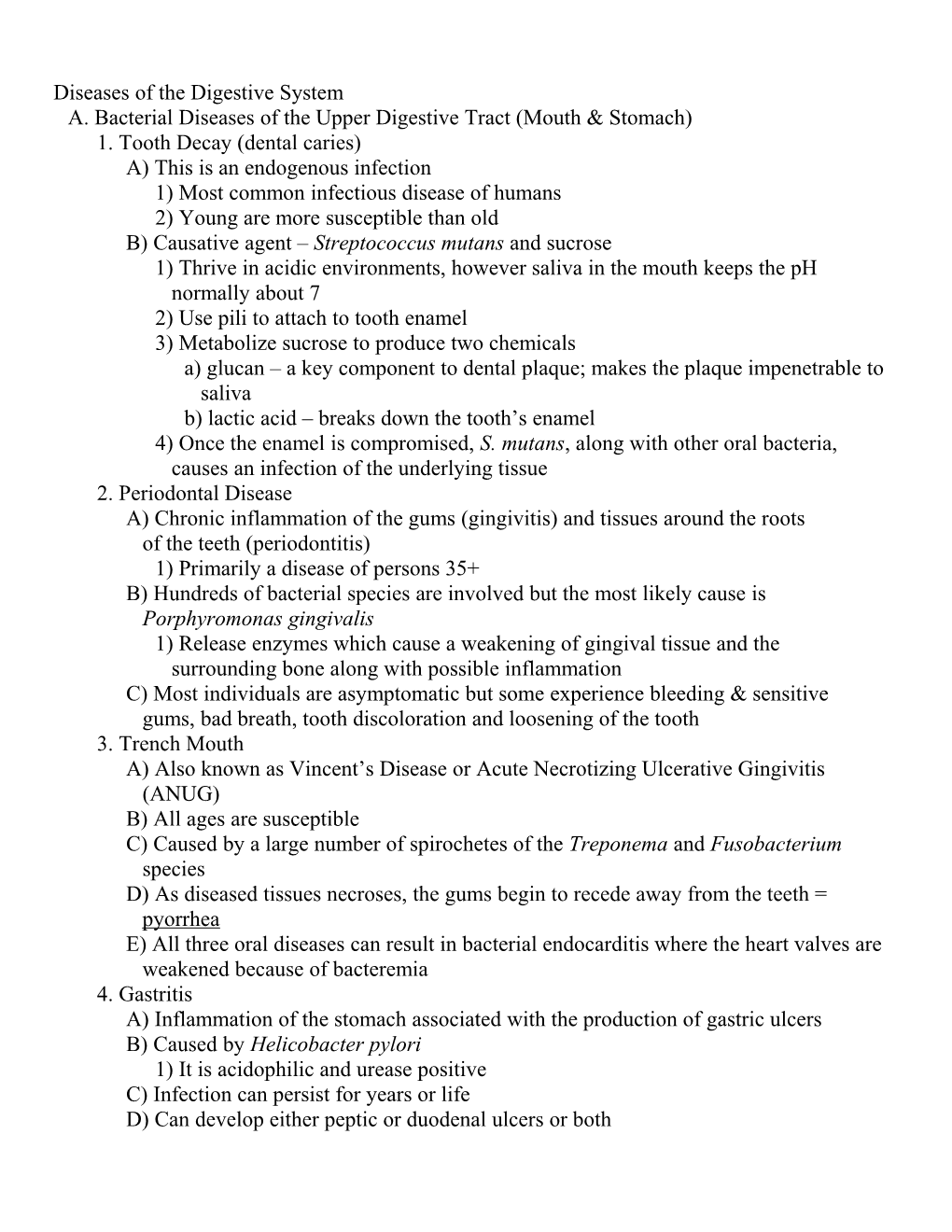 Diseases of the Digestive System