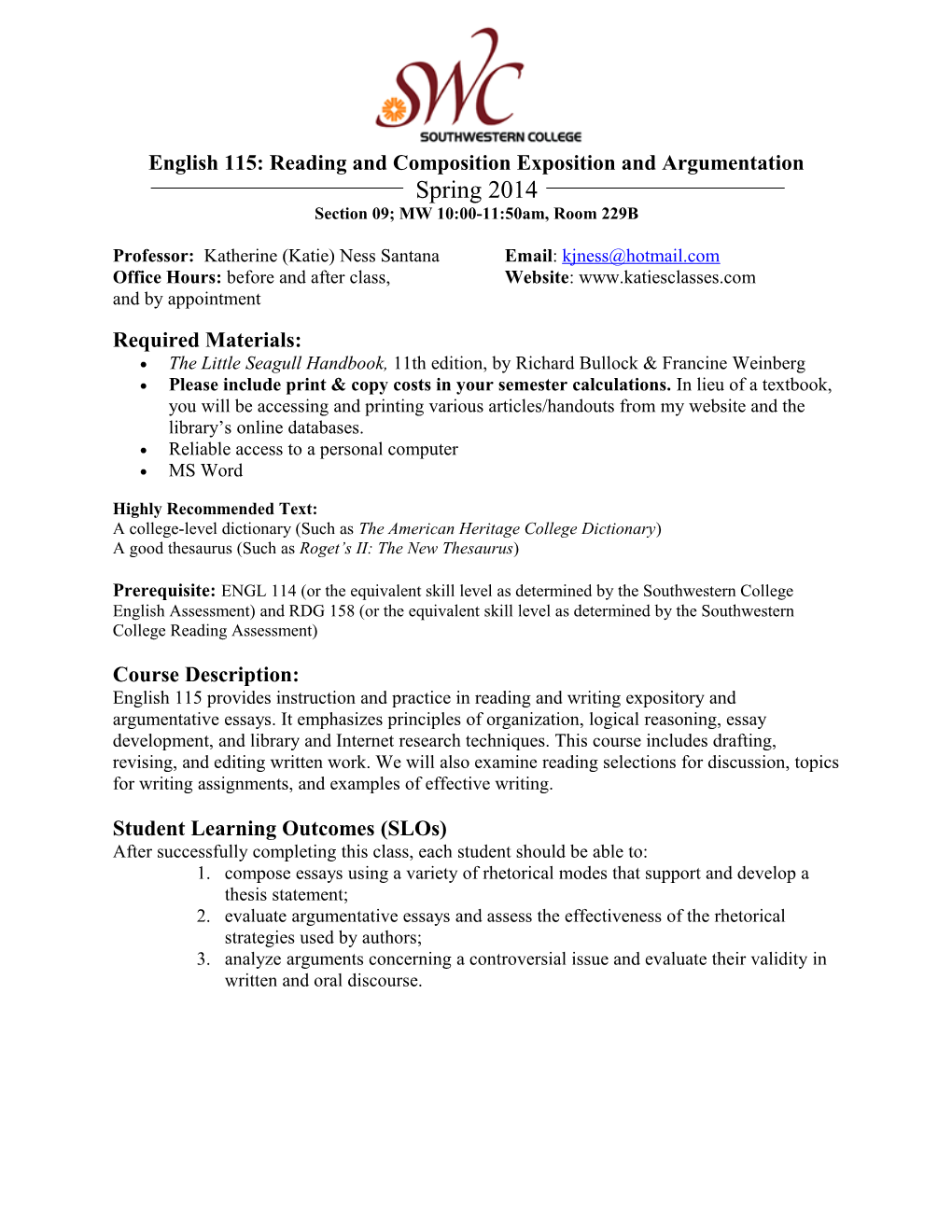 English 115: Reading and Composition Exposition and Argumentation