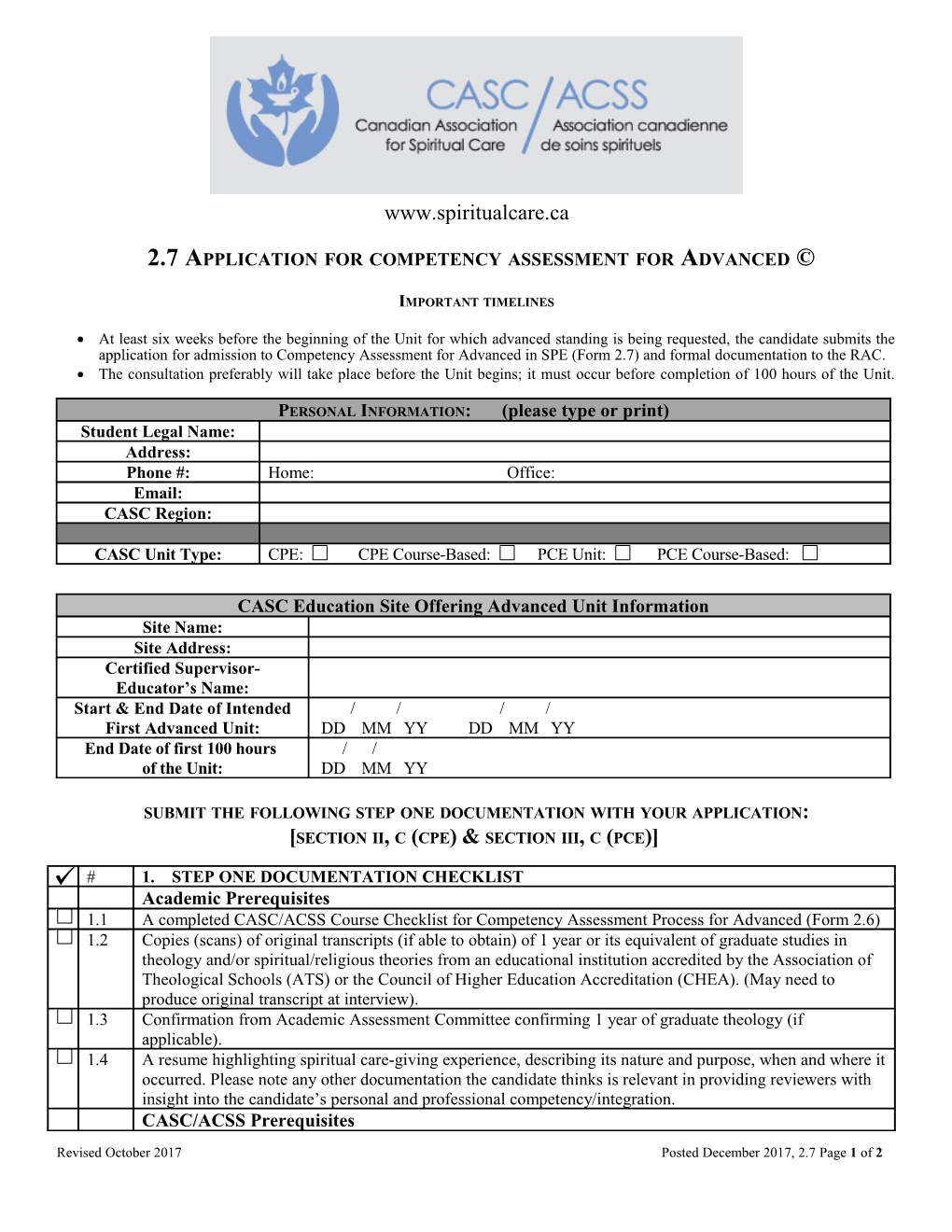 2.7Application for Competency Assessment for Advanced