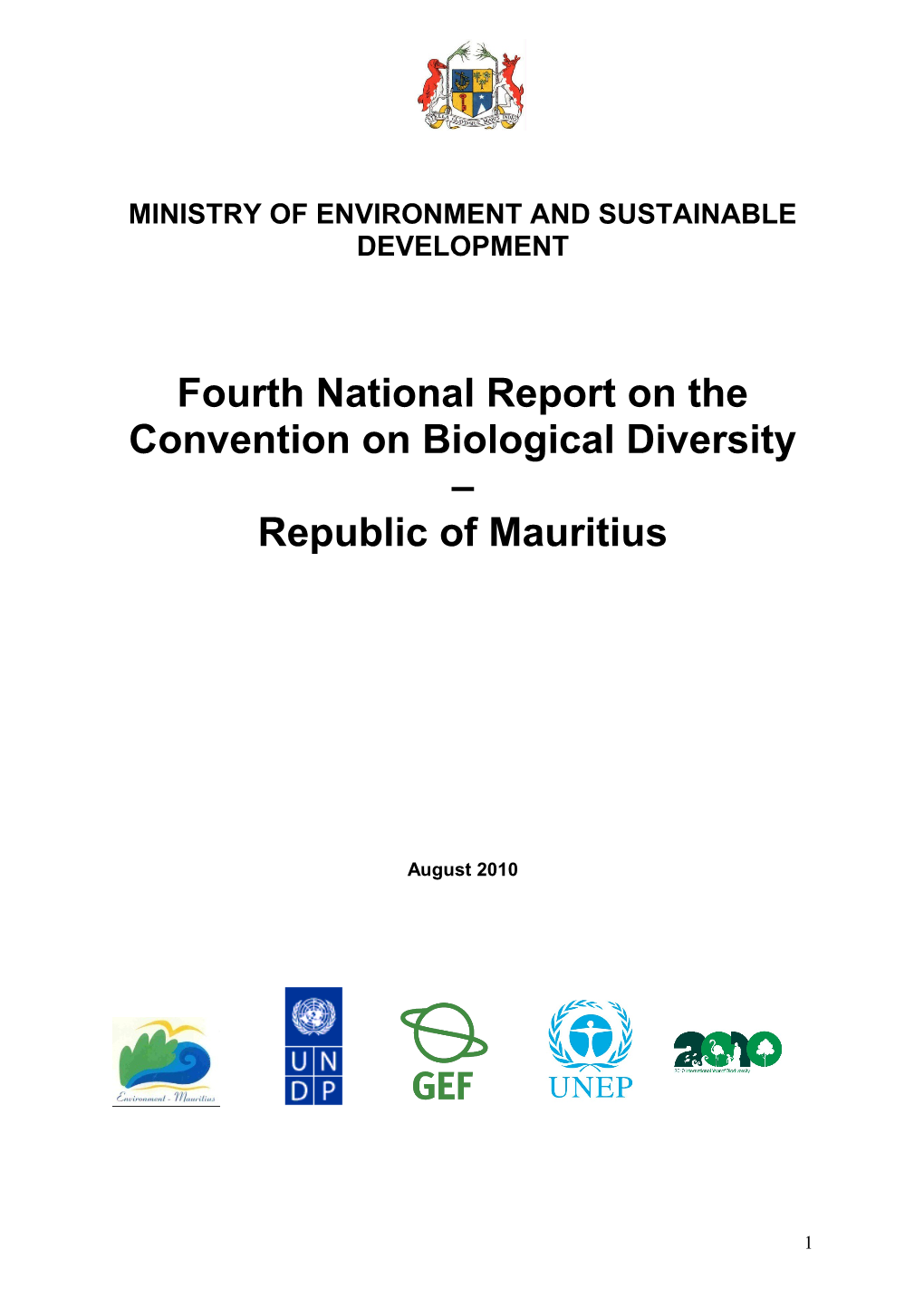 CBD Fourth National Report - Mauritius (English Version)