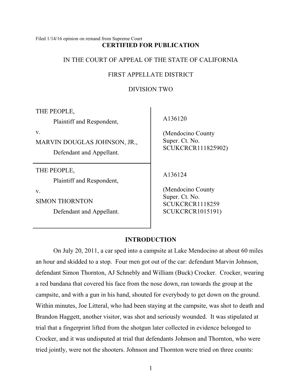 Filed 1/14/16 Opinion on Remand from Supreme Court