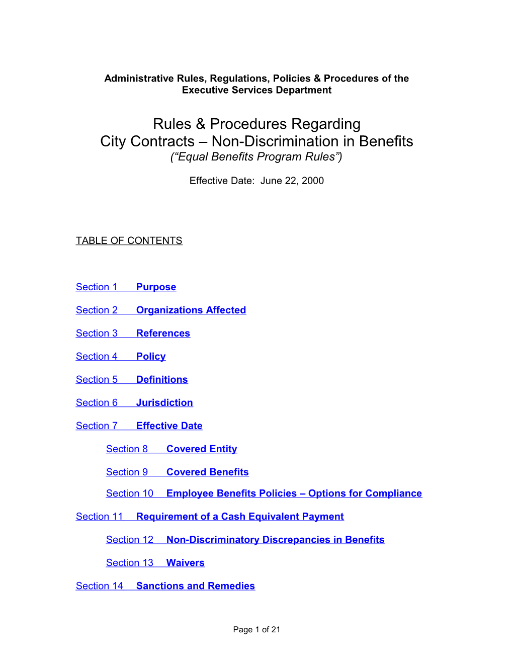 Administrative Rules, Regulations, Policies & Procedures of The