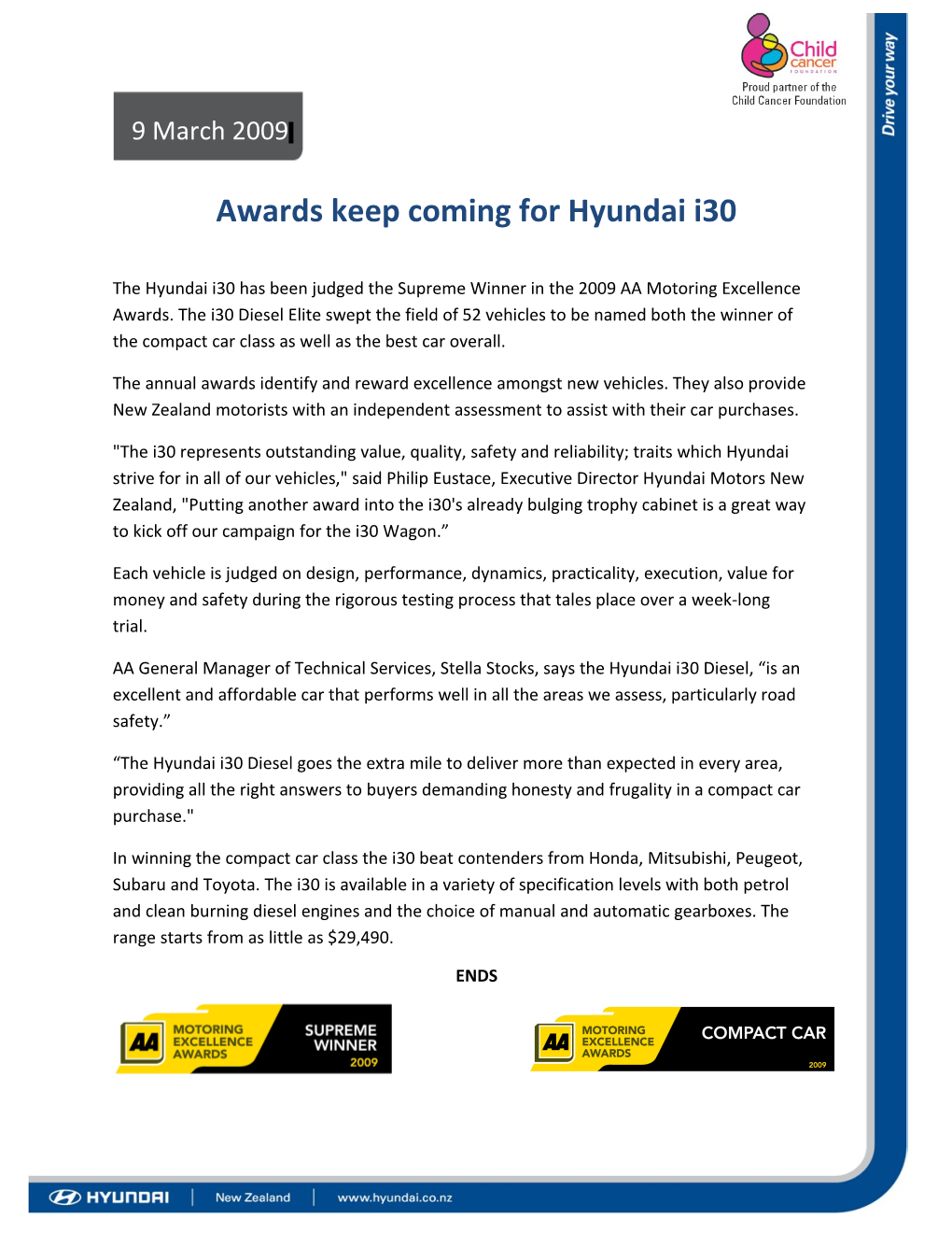 Awards Keep Coming for Hyundai I30
