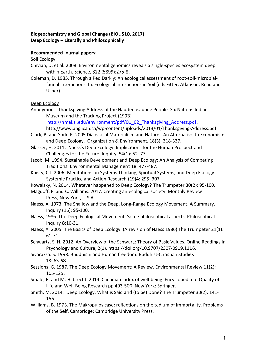 Biogeochemistry and Global Change (BIOL 510, 2017)