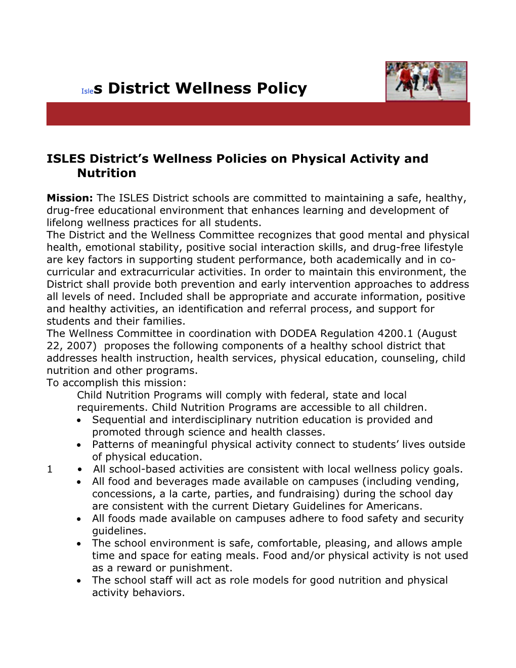 Model Policies Model School Wellness Policies