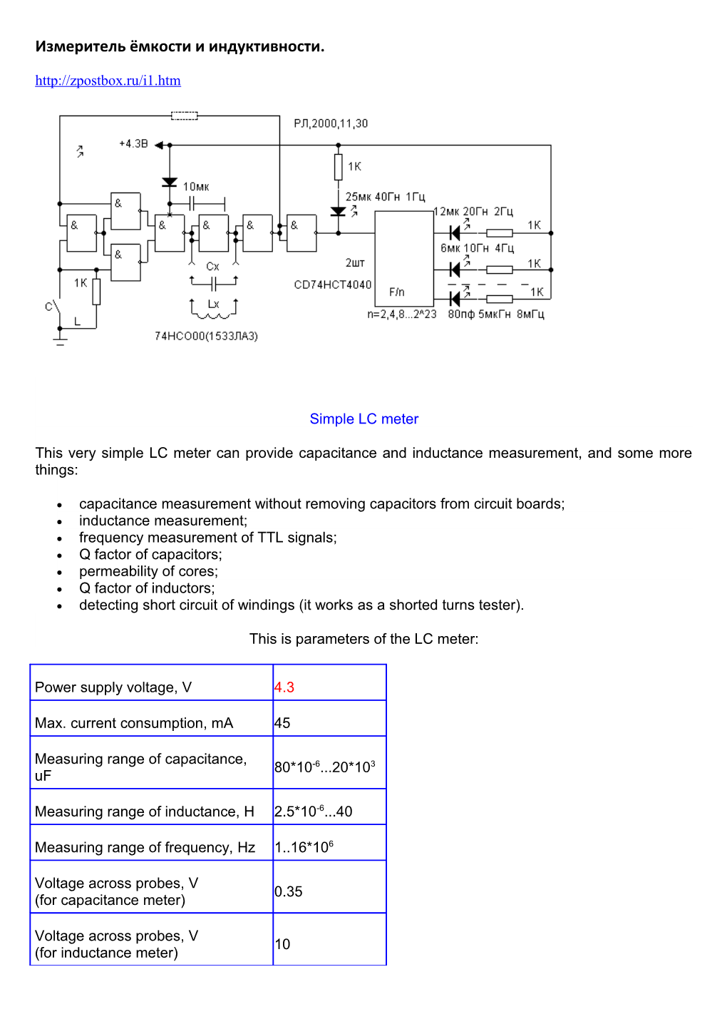 Simple LC Meter