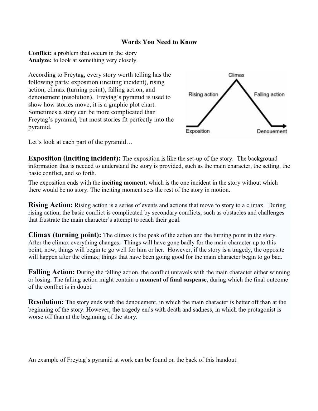 Freytag S Pyramid : How to Analyze a Story