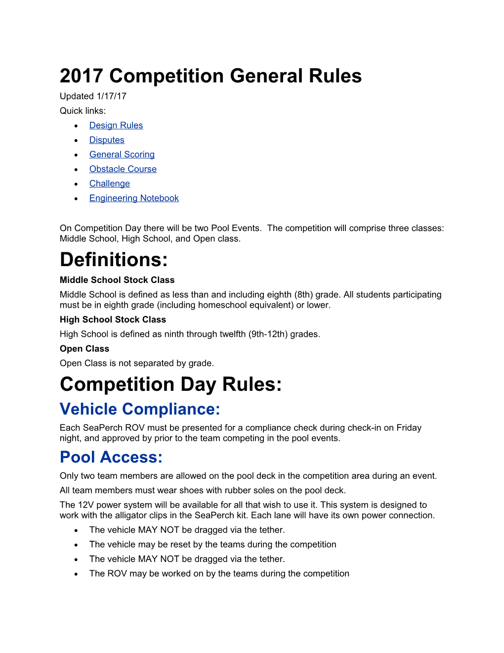 2017 Competition General Rules