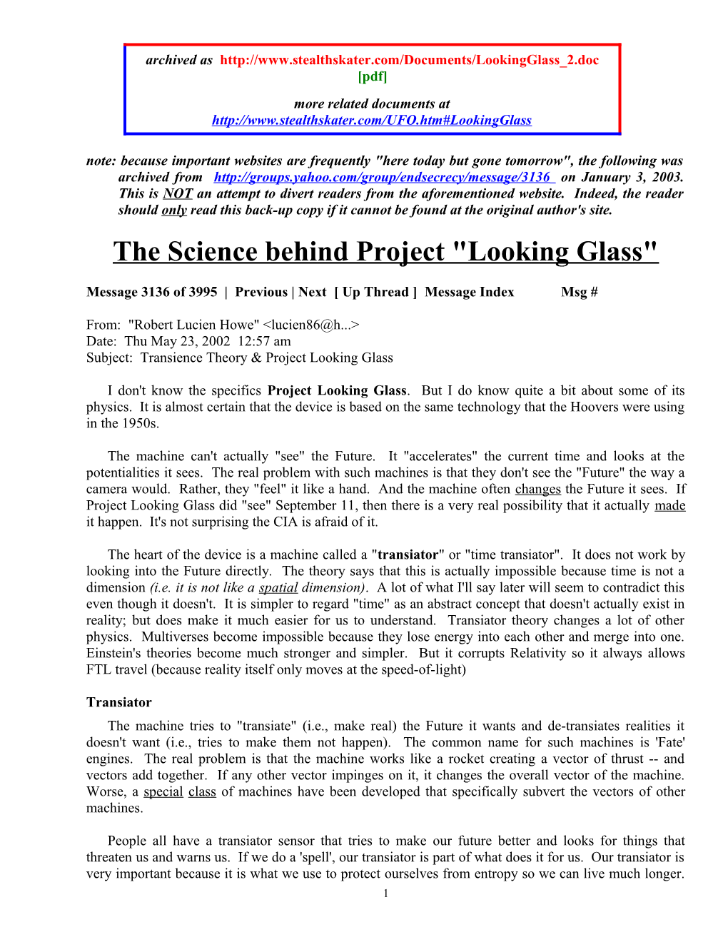 The Science Behind Project Looking Glass