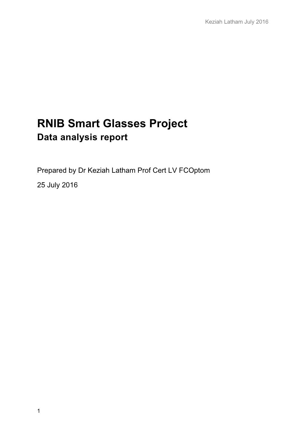 RNIB Smart Glasses Project