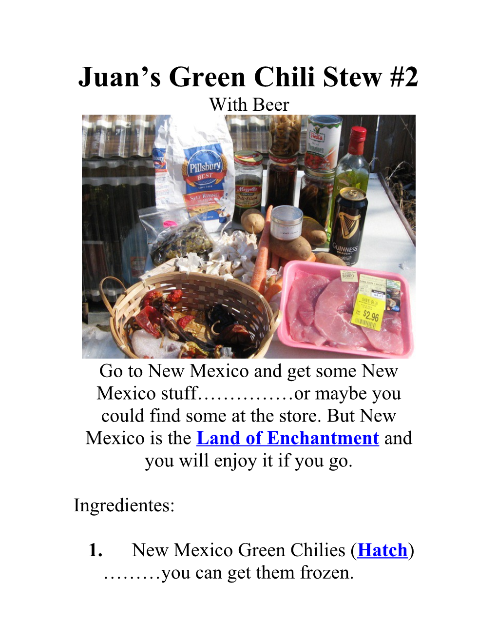 Juan S Green Chili Stew #2