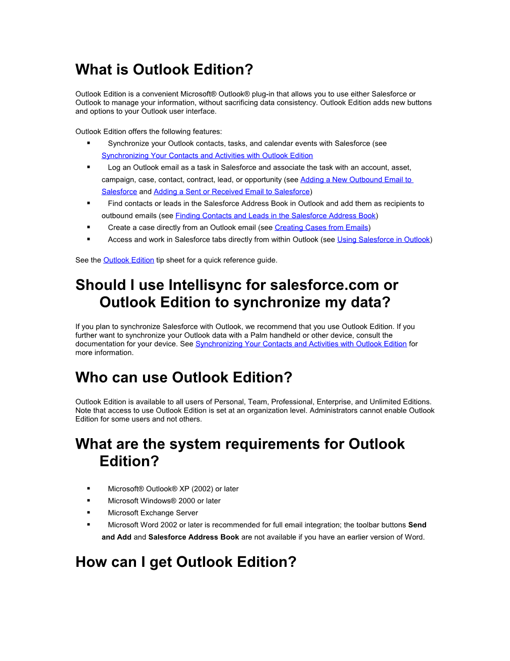 What Is Outlook Edition