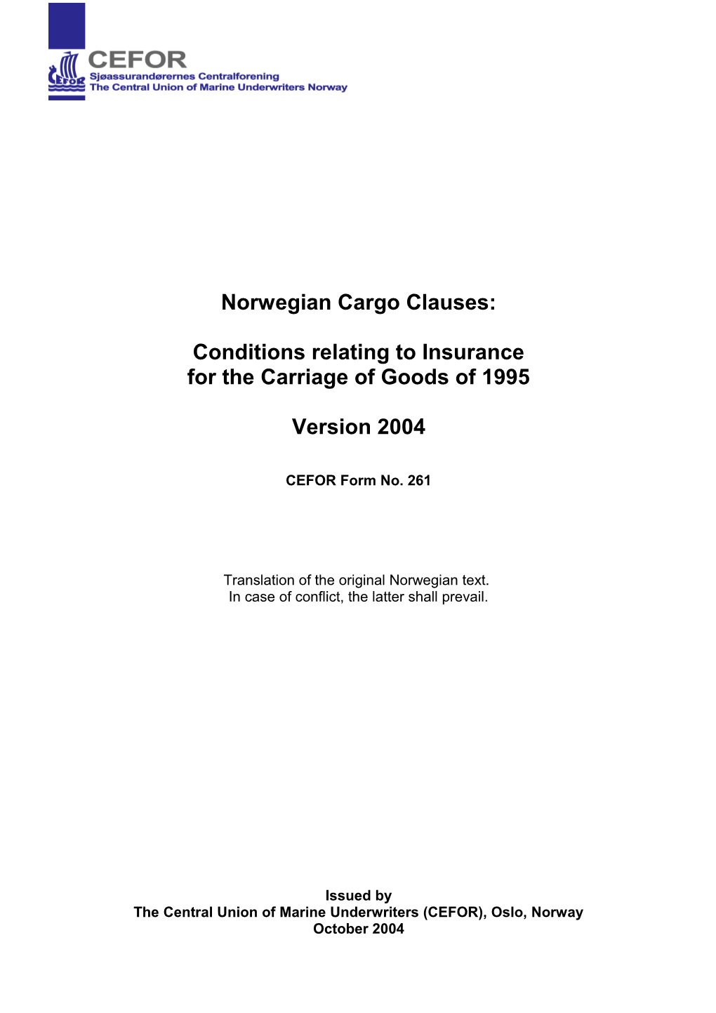 Norwegian Cargo Clauses