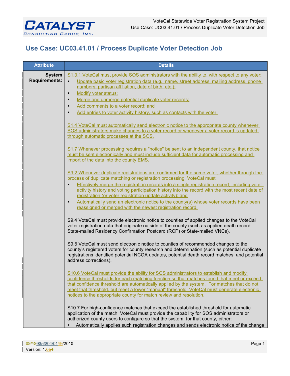 Use Case: UC03.41.01 / Process Duplicate Voter Detection Job