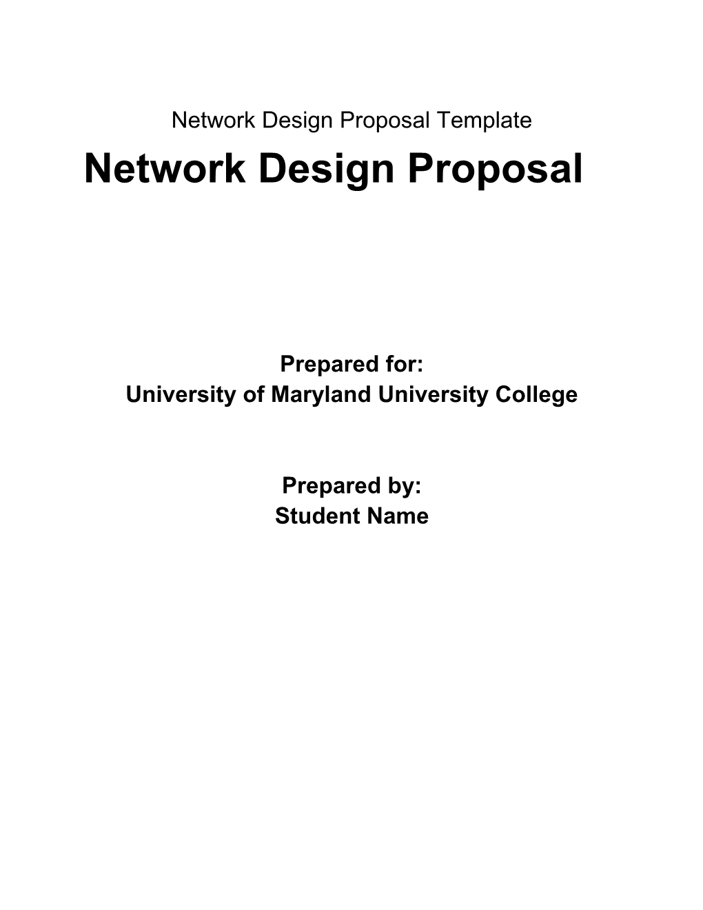 Network Design Proposal Template