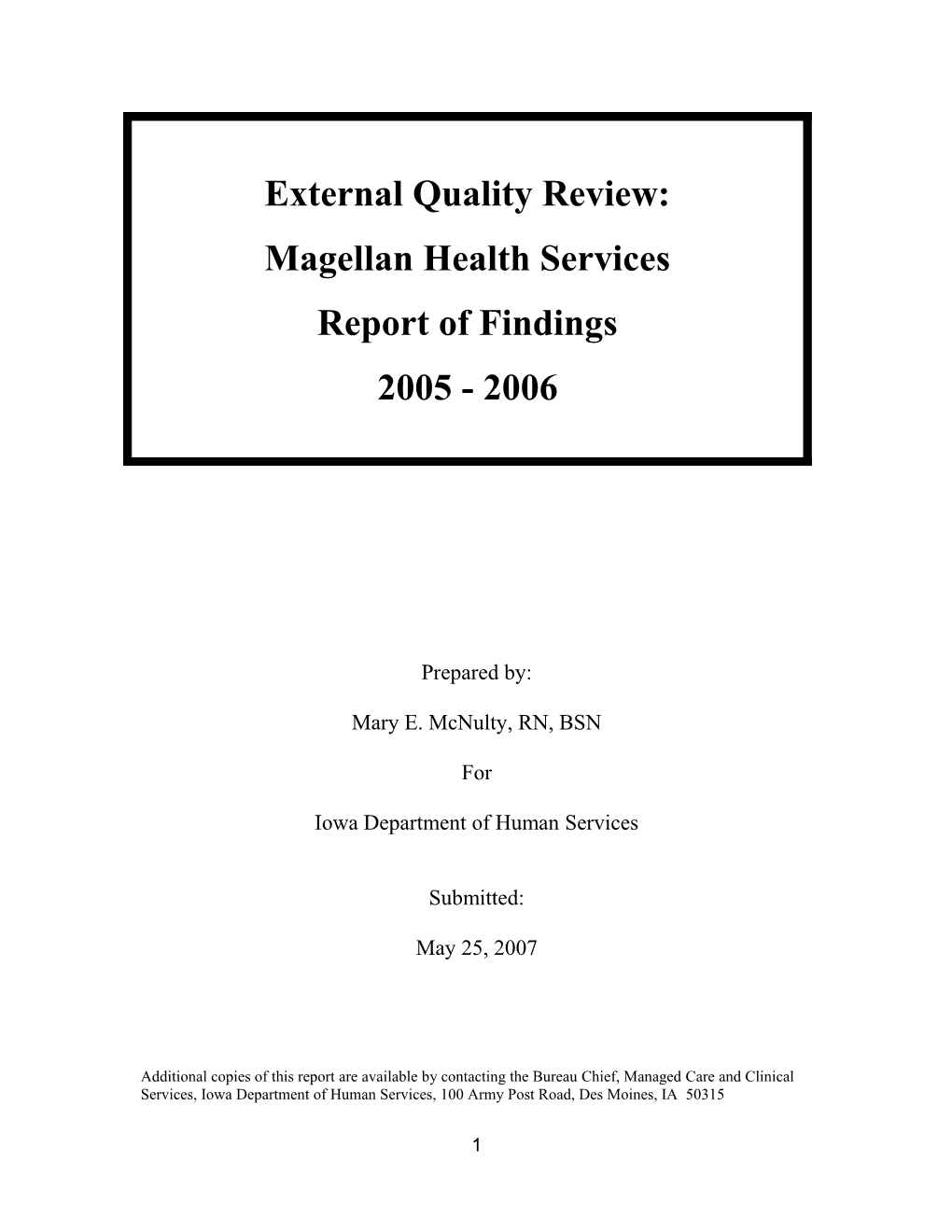 External Quality Review