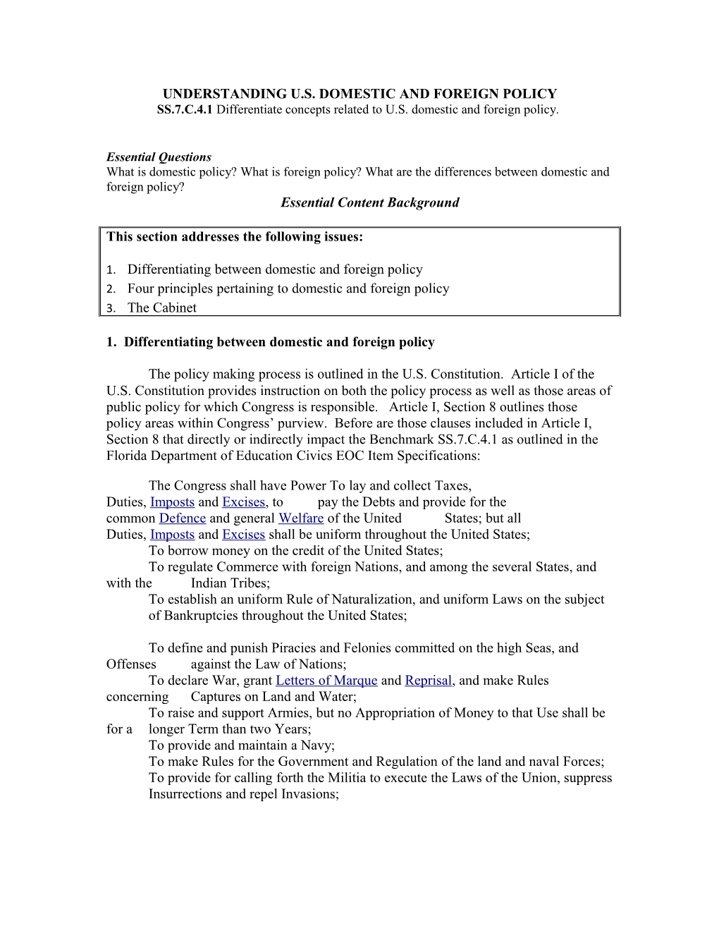 Understanding U.S. Domestic and Foreign Policy