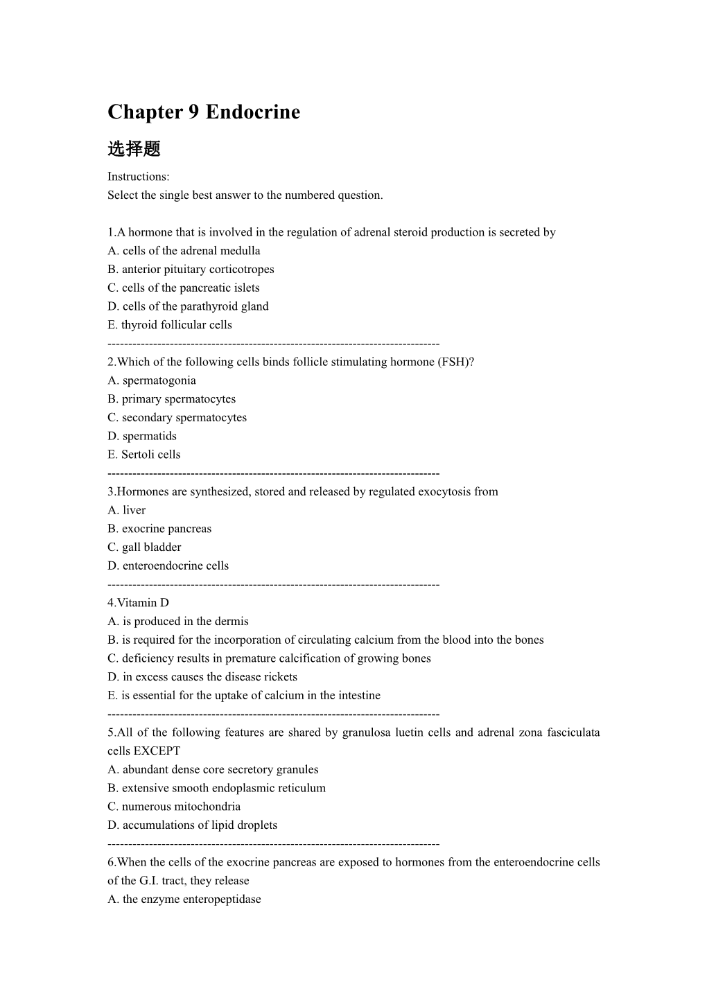 Chapter 9 Endocrine