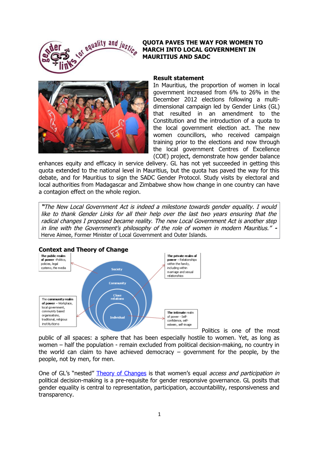 Context and Theory of Change