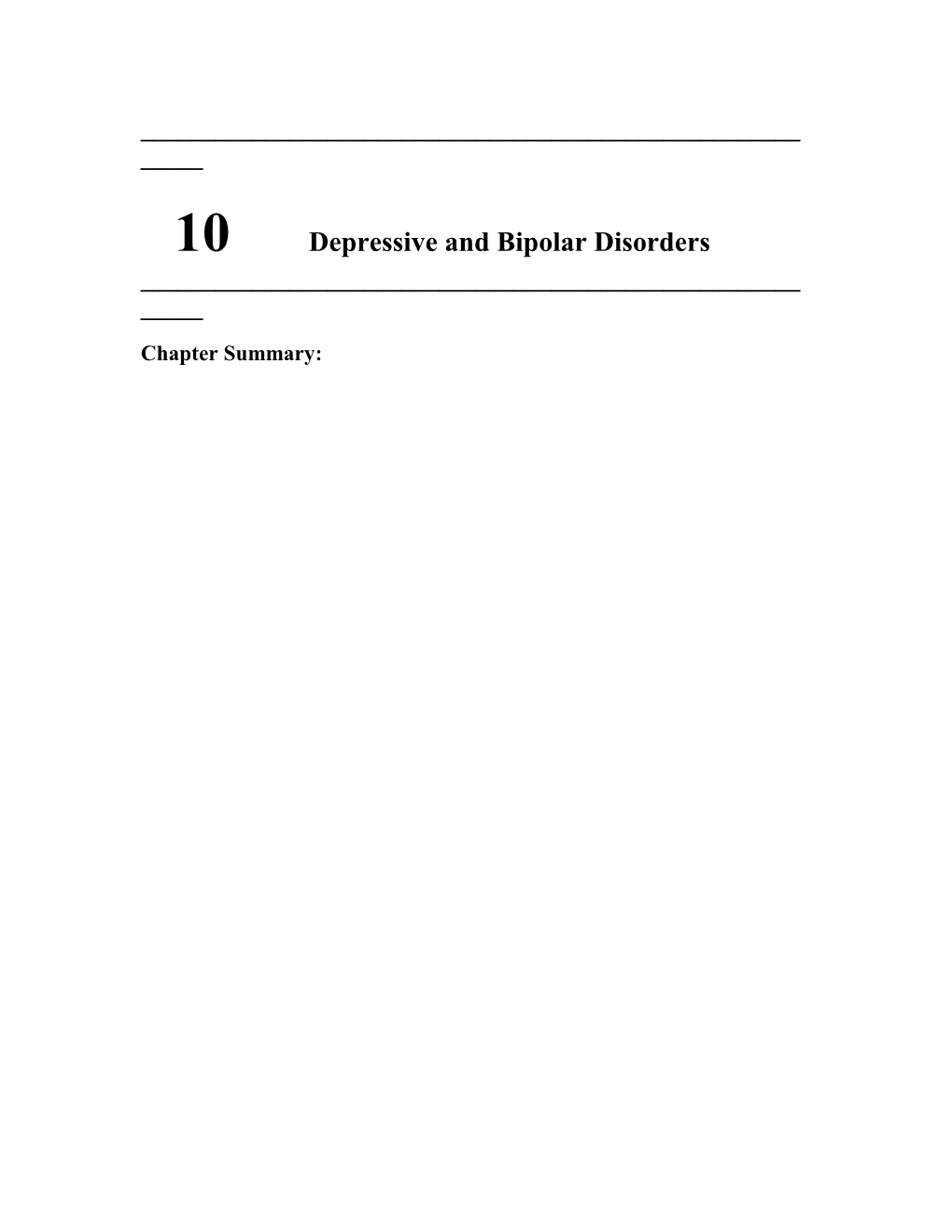 10Depressive and Bipolar Disorders