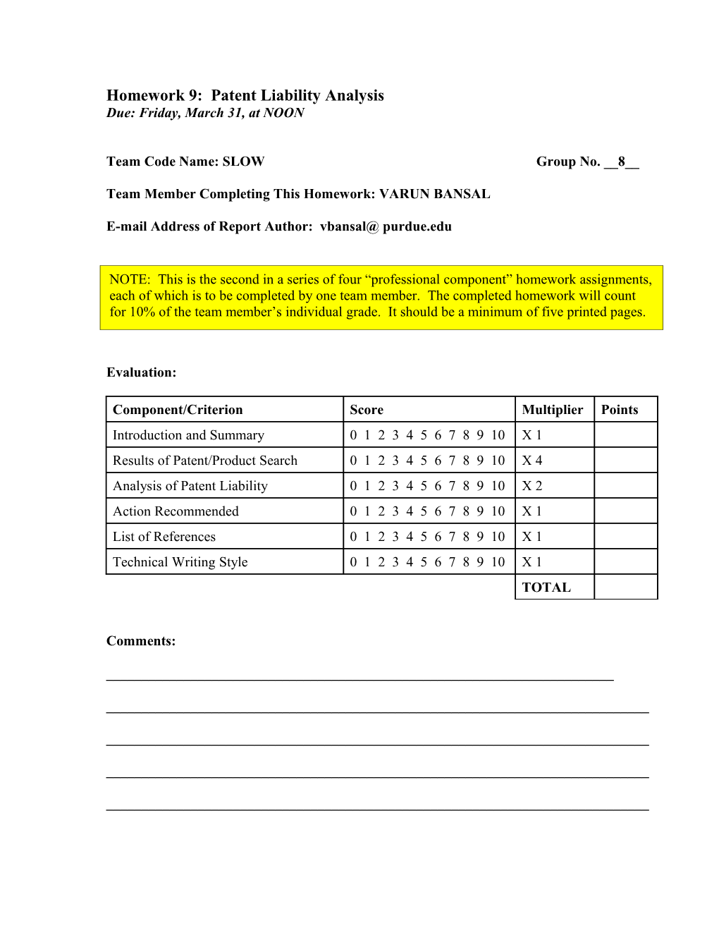 Homework 9: Patent Liability Analysis