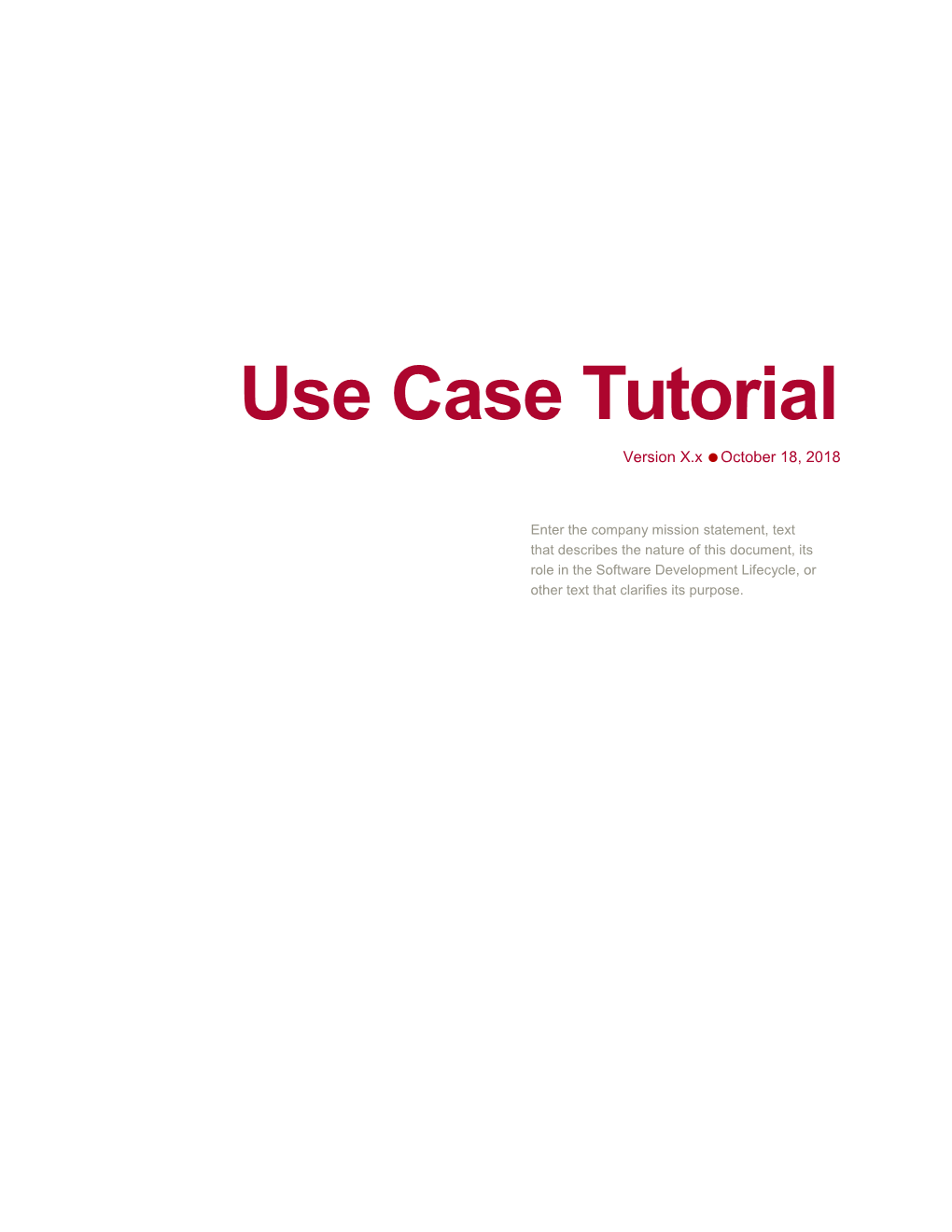 Use Case Tutorial