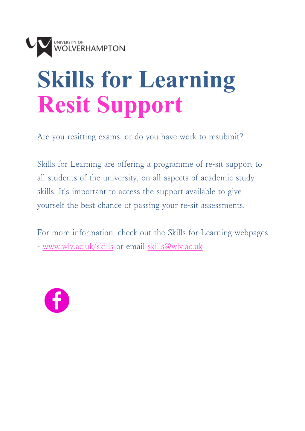 Skills for Learning Resit Support
