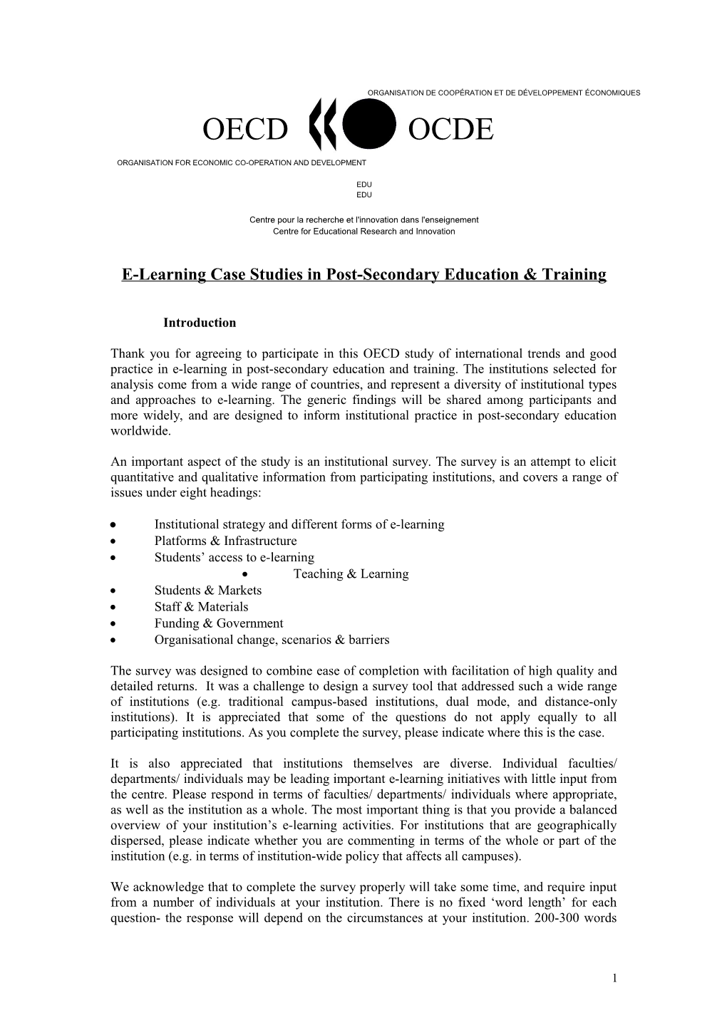 E-Learning Case Studies in Post-Secondary Education & Training