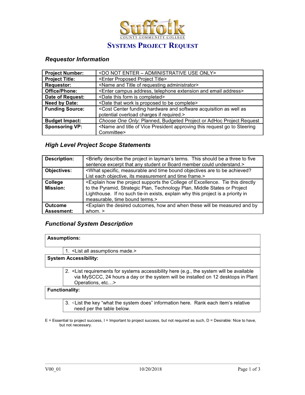 Systems Project Request