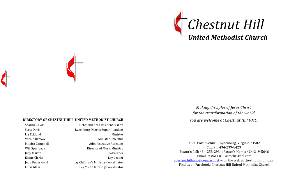 Directory of Chestnut Hill United Methodist Church