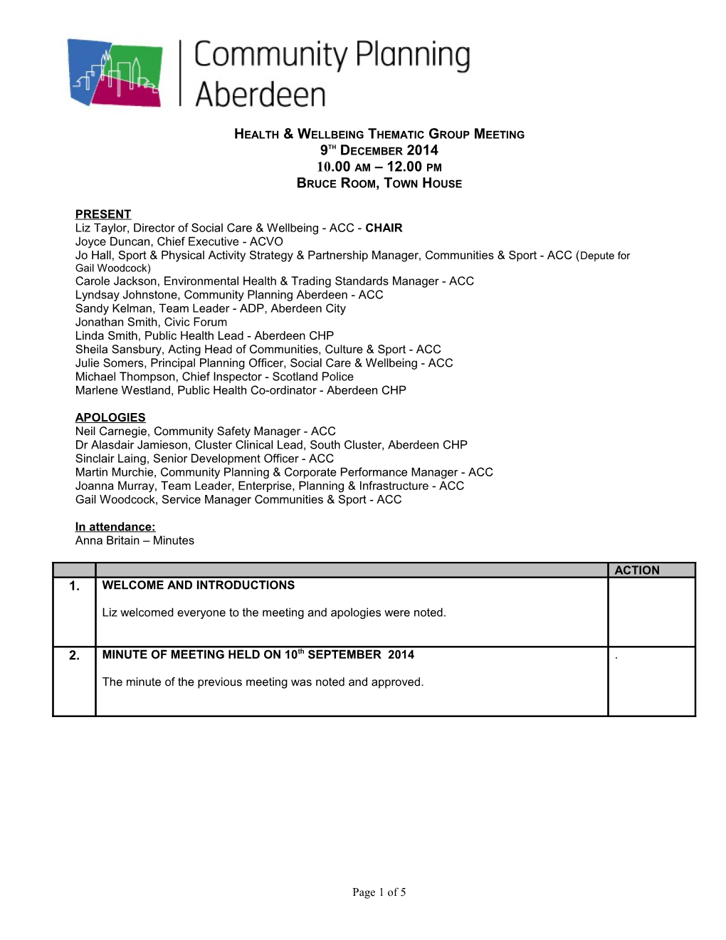 Central North Cluster Operational Meeting