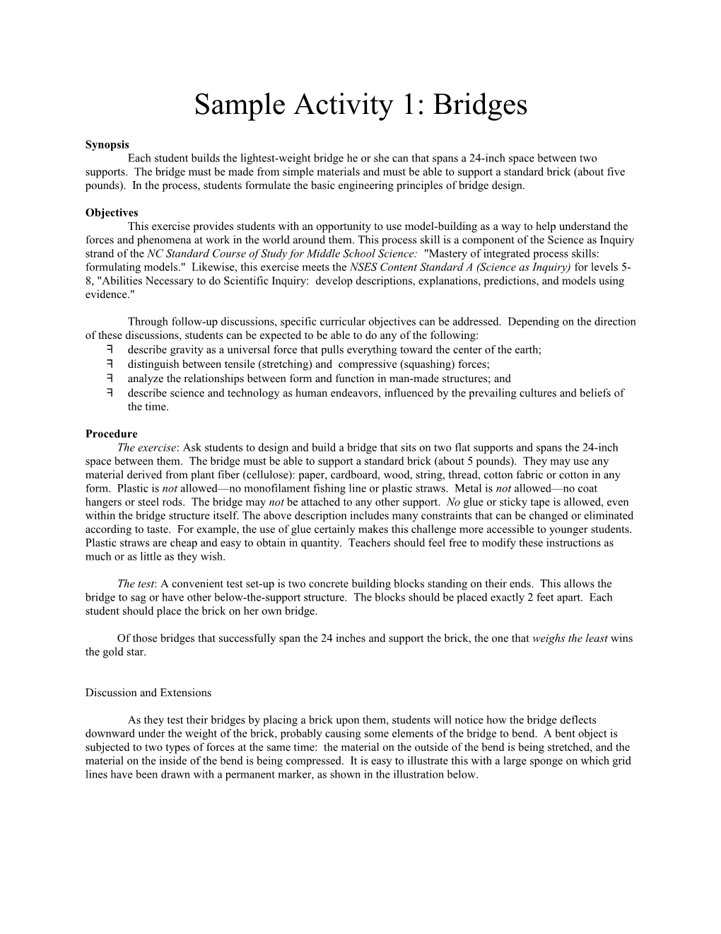 Sample Activity 1: Bridges