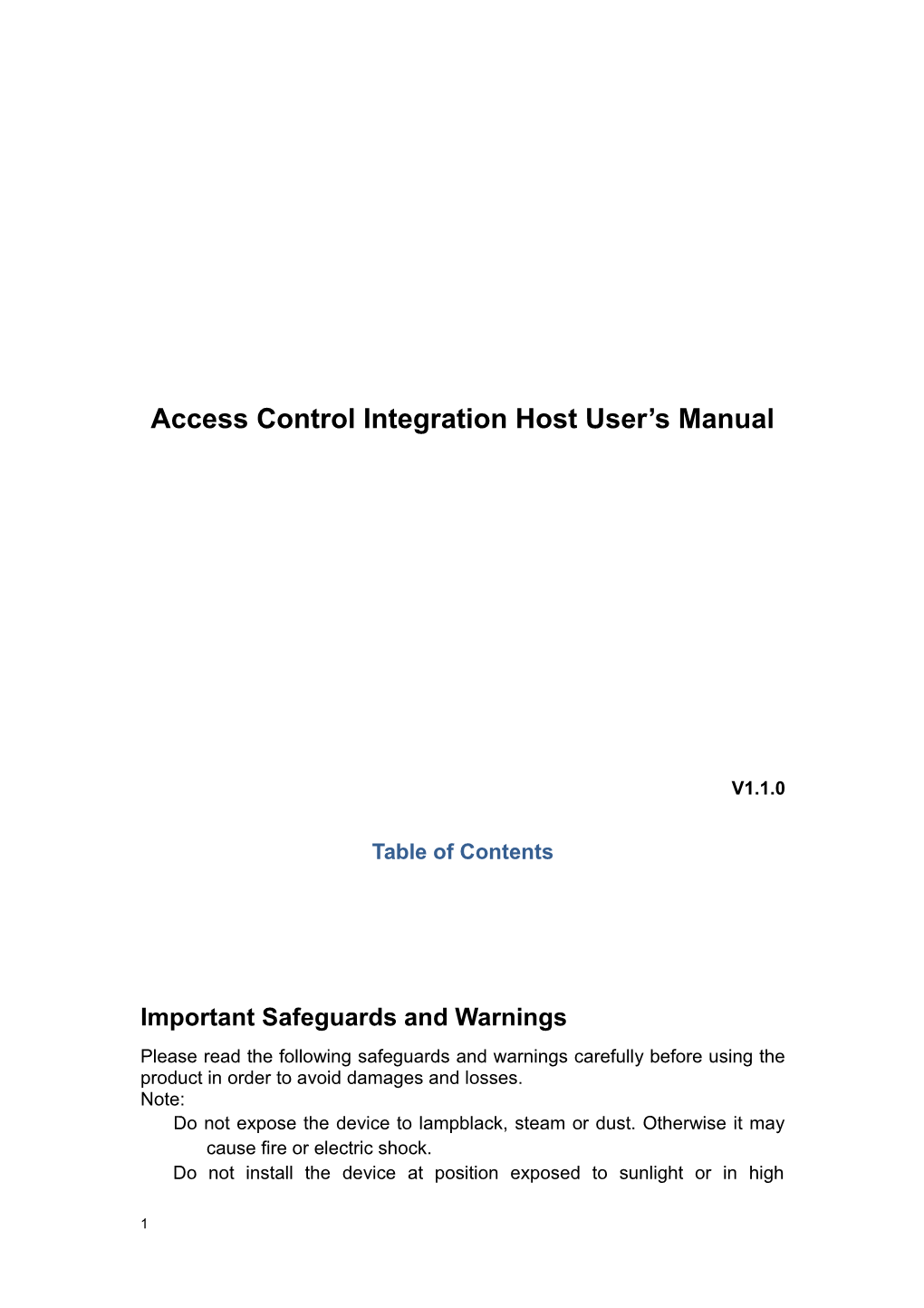 Access Control Integration Hostuser S Manual