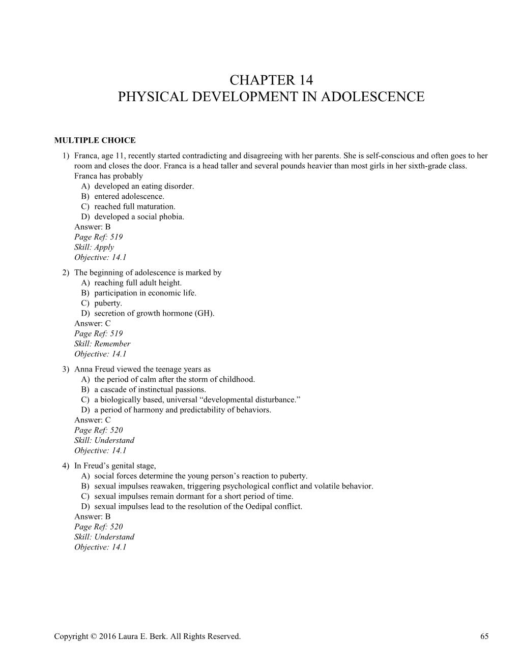 Chapter 14 Physical Development in Adolescence