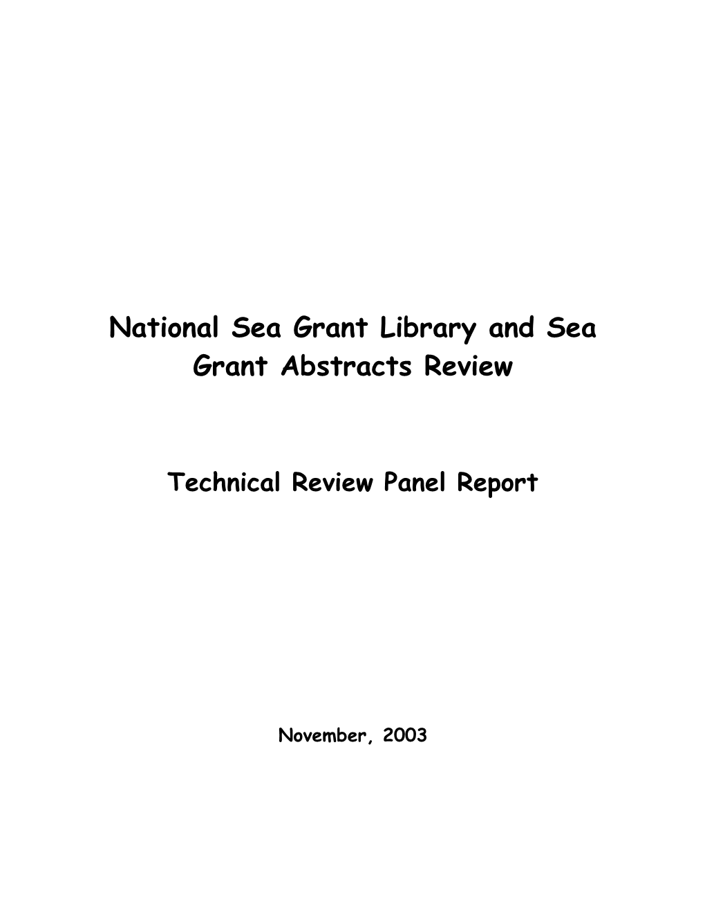 National Sea Grant Library and Sea Grant Abstracts Review