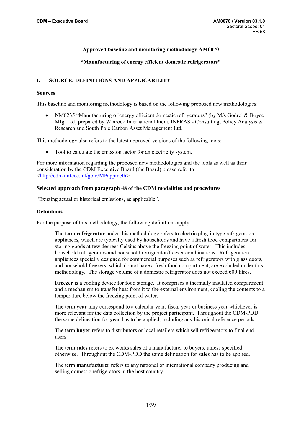 Draft Baseline and Monitoring Methodology AM00XX