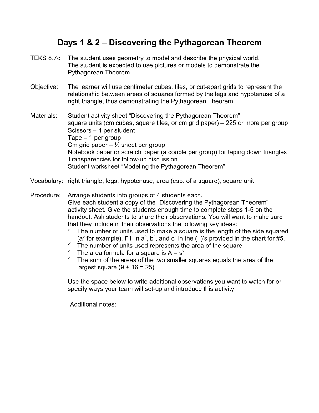 382 Unit 7: Plane Geometry