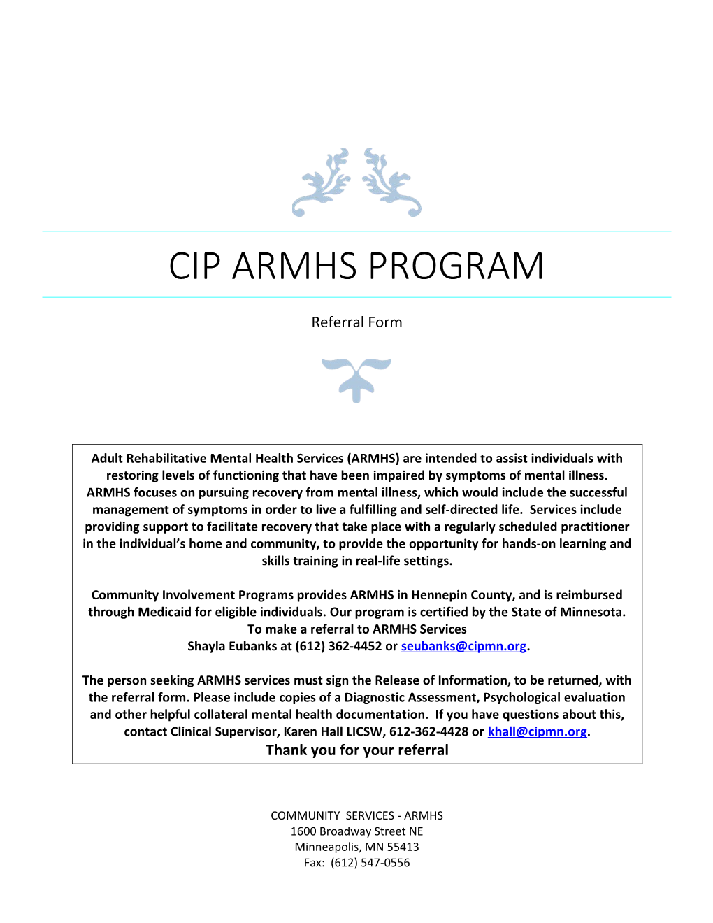 CIP ARMHS Program