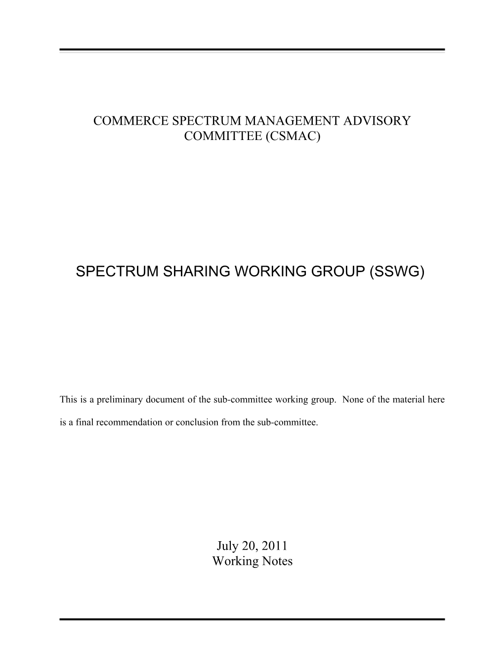 Commerce Spectrum Management Advisory Committee (Csmac)