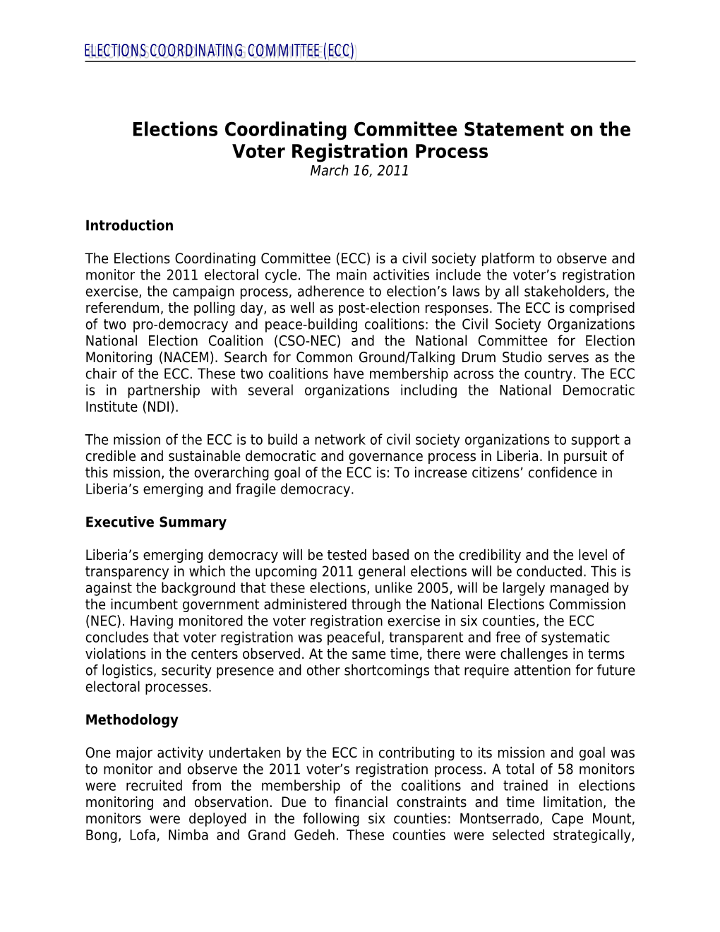 Ecc Press Release