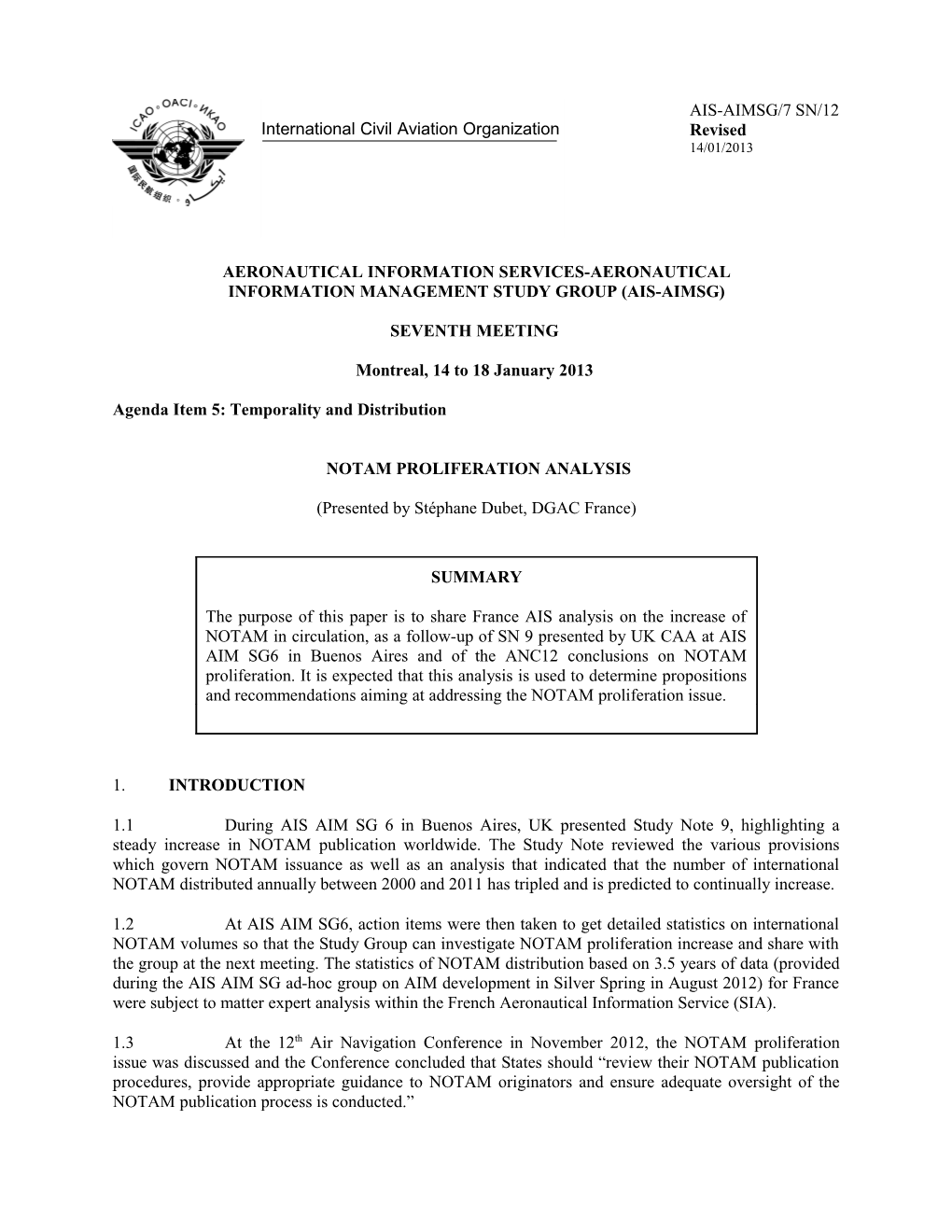 Notam Proliferation Analysis