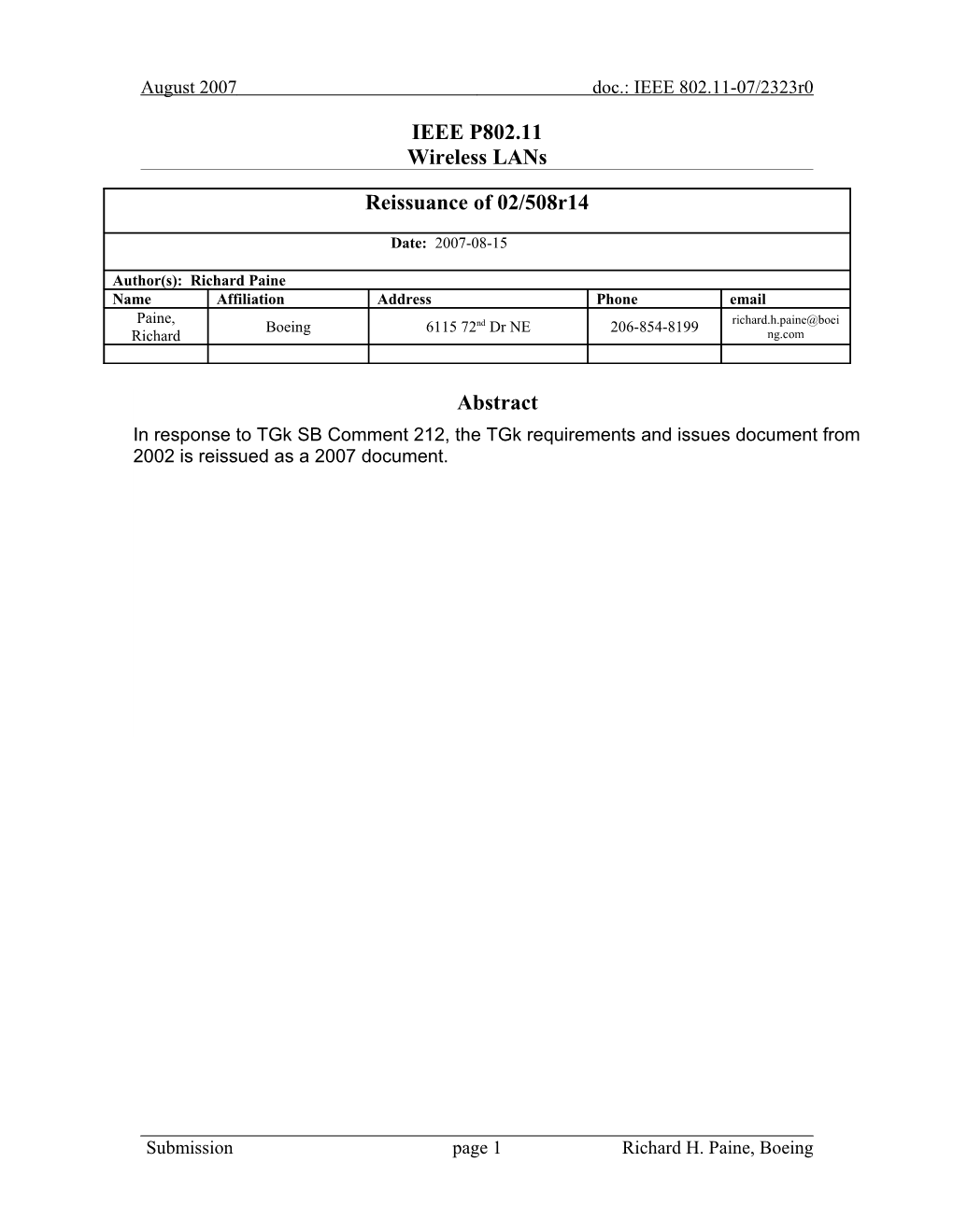 Radio Resource Measurement Issues