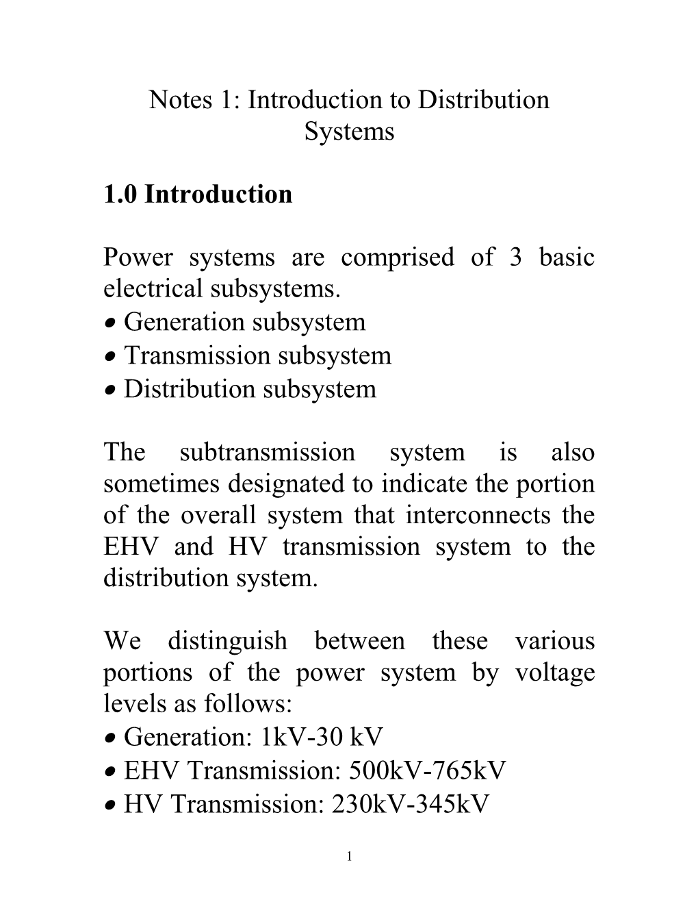 Introduction to Distribution Systems