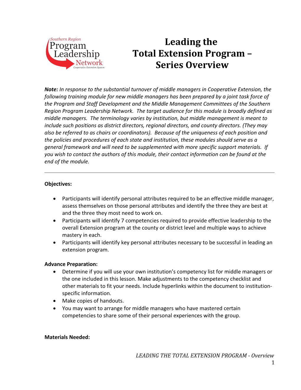 Total Extension Program