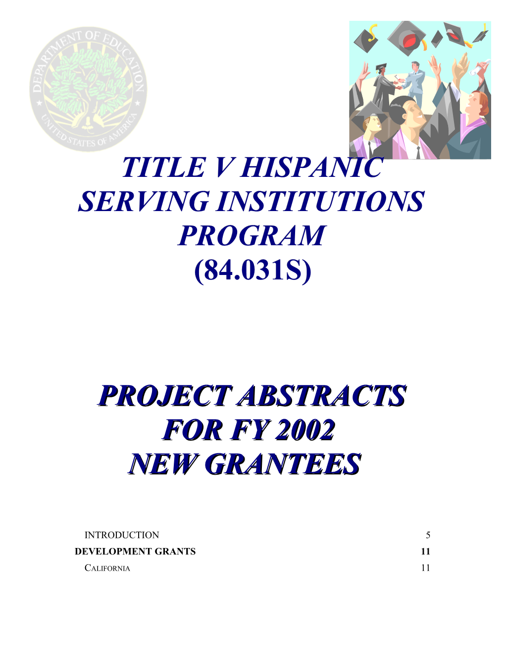 Title V Hispanic Serving Institutions Program