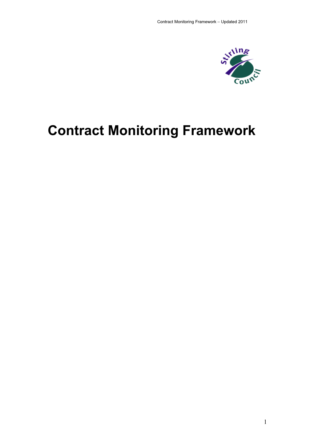 Contract Monitoring Framework Updated 2011