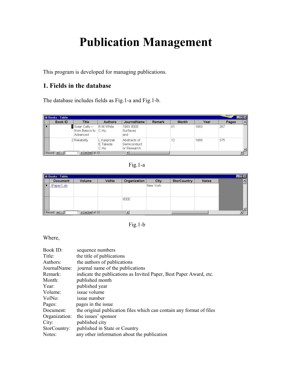 Publication Management