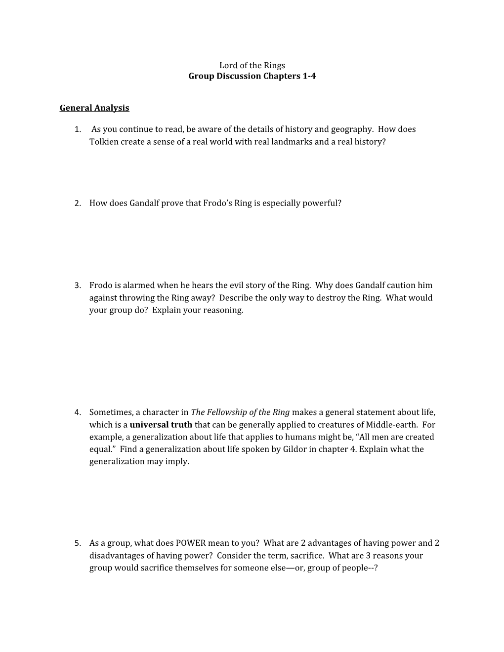 Group Discussion Chapters 1-4